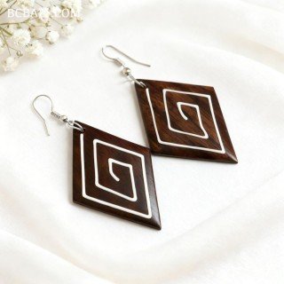 Hot Sale Painting Wood Earrings Beautiful Look